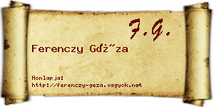 Ferenczy Géza névjegykártya