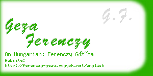 geza ferenczy business card